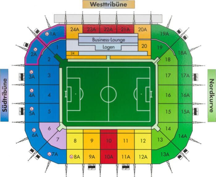 Borussia Park Stadionplan Borussia Moenchengladbach